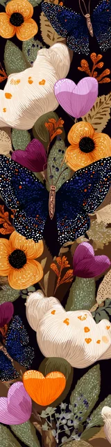 Free butterfly bookmarks of a butterfly with muted but colorful colors